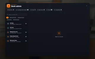 Bank admin, in game